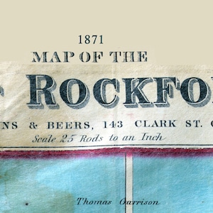 1871 Map of Rockford Winnebago County Illinois - Etsy