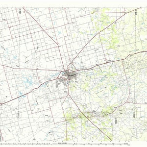 1986 Topo Map of Big Spring Texas Brown Coahoma Staton