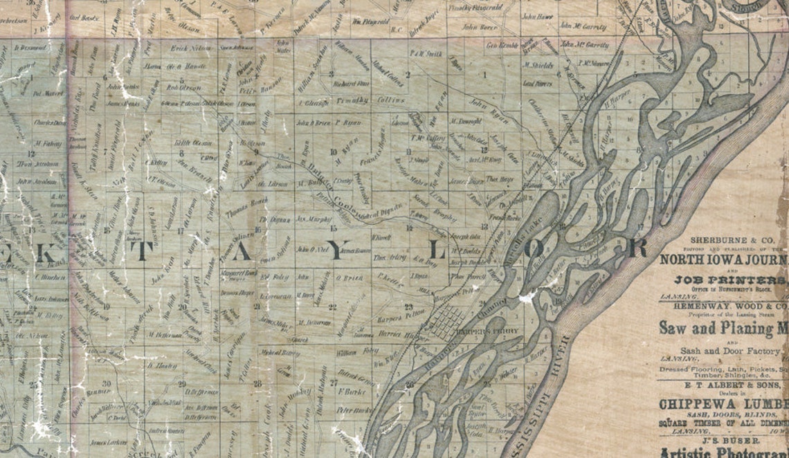 1872 Map of Allamakee County Iowa Etsy