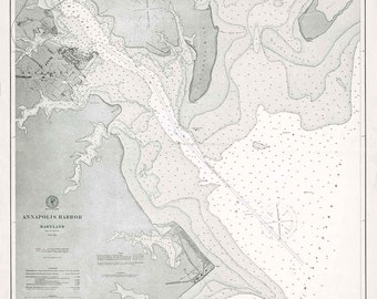 1976 Nautical Map of Annapolis Harbor Maryland