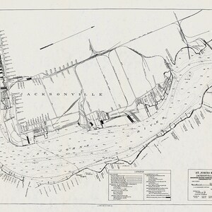 1919 Map of Jacksonville Florida Saint Johns River to Trout Creek