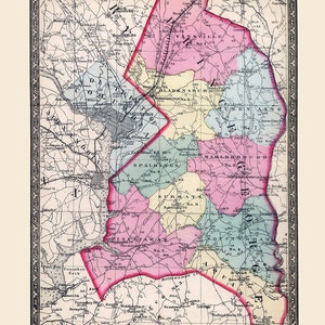 1866, carte du comté de Prince George, Maryland