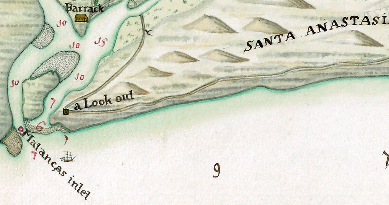 1744 Plan Map of Saint Augustine - Il 1588xN.2814009672 9l5x