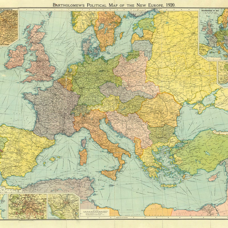 Map of Europe' - Etsy