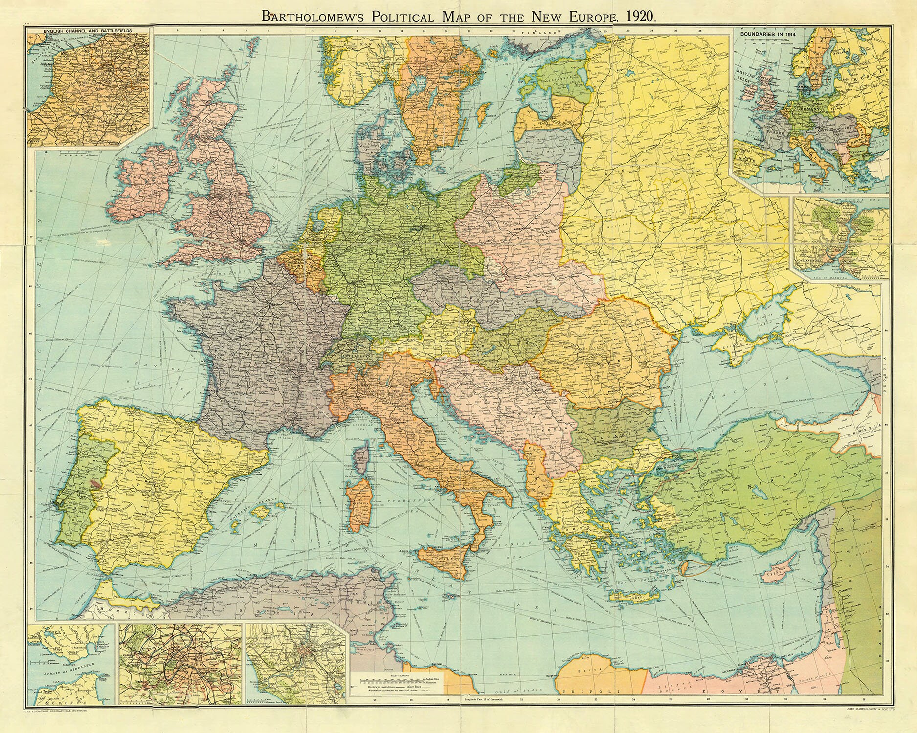 1920 Map Of Europe Etsy 1920 Map Of Europe Etsy