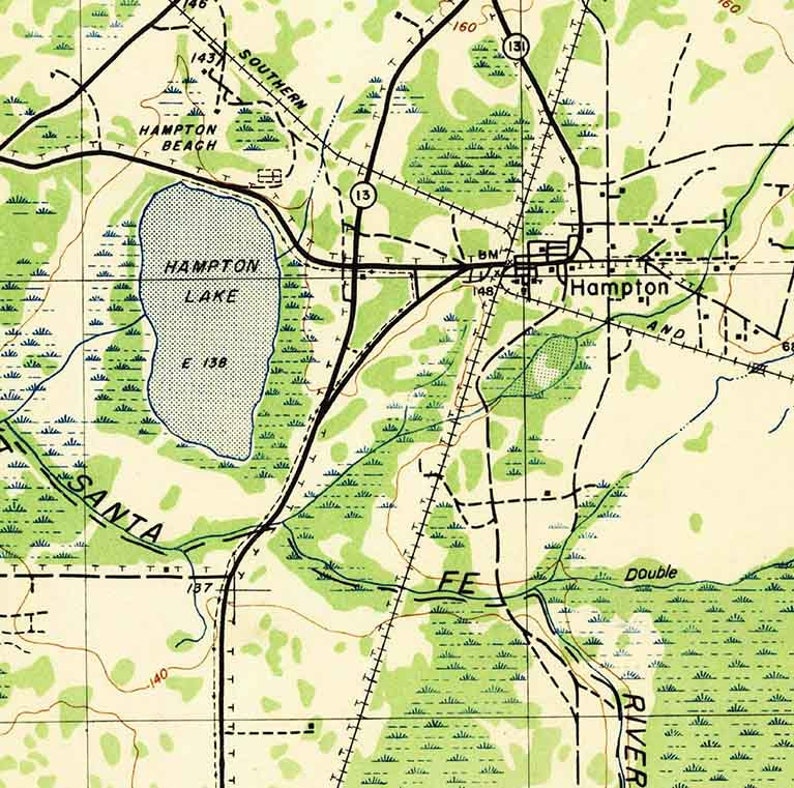 1941 Topo Map of Starke Quad Florida Middleburg Etsy