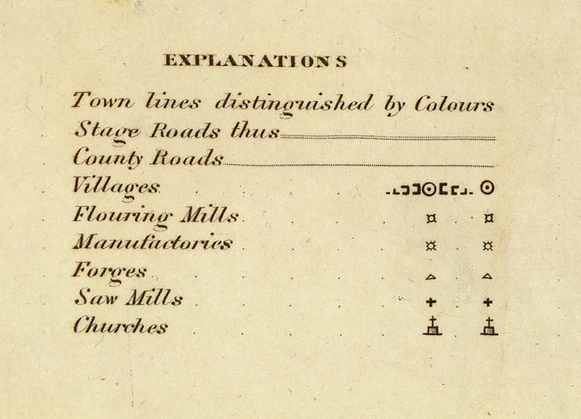 1829 Map of Rensselaer County New York - Etsy
