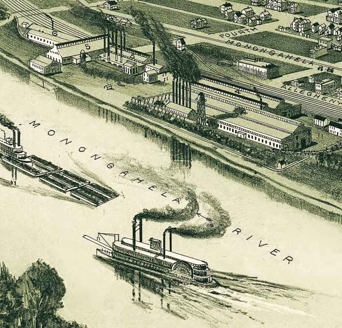 1902 Panoramic Map of Glassport Allegheny County Pennsylvania Etsy