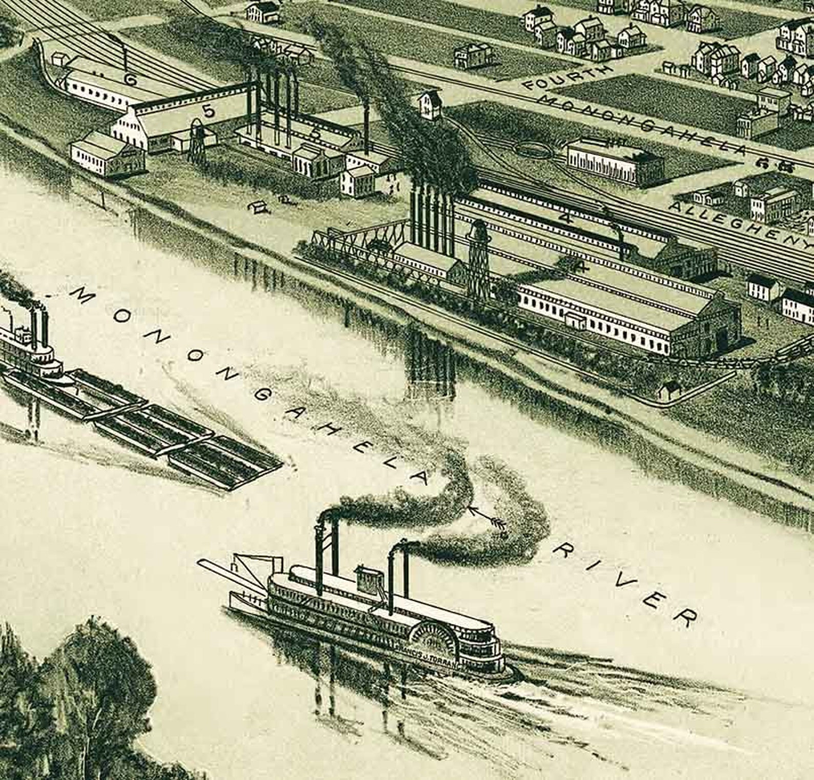 1902 Panoramic Map of Glassport Allegheny County Pennsylvania Etsy