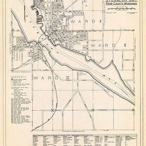 1943 Stadt Karte von Sturgeon Bay Door County, Wisconsin