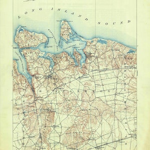 1903 Topo Map of Northport New York Huntington Long Island