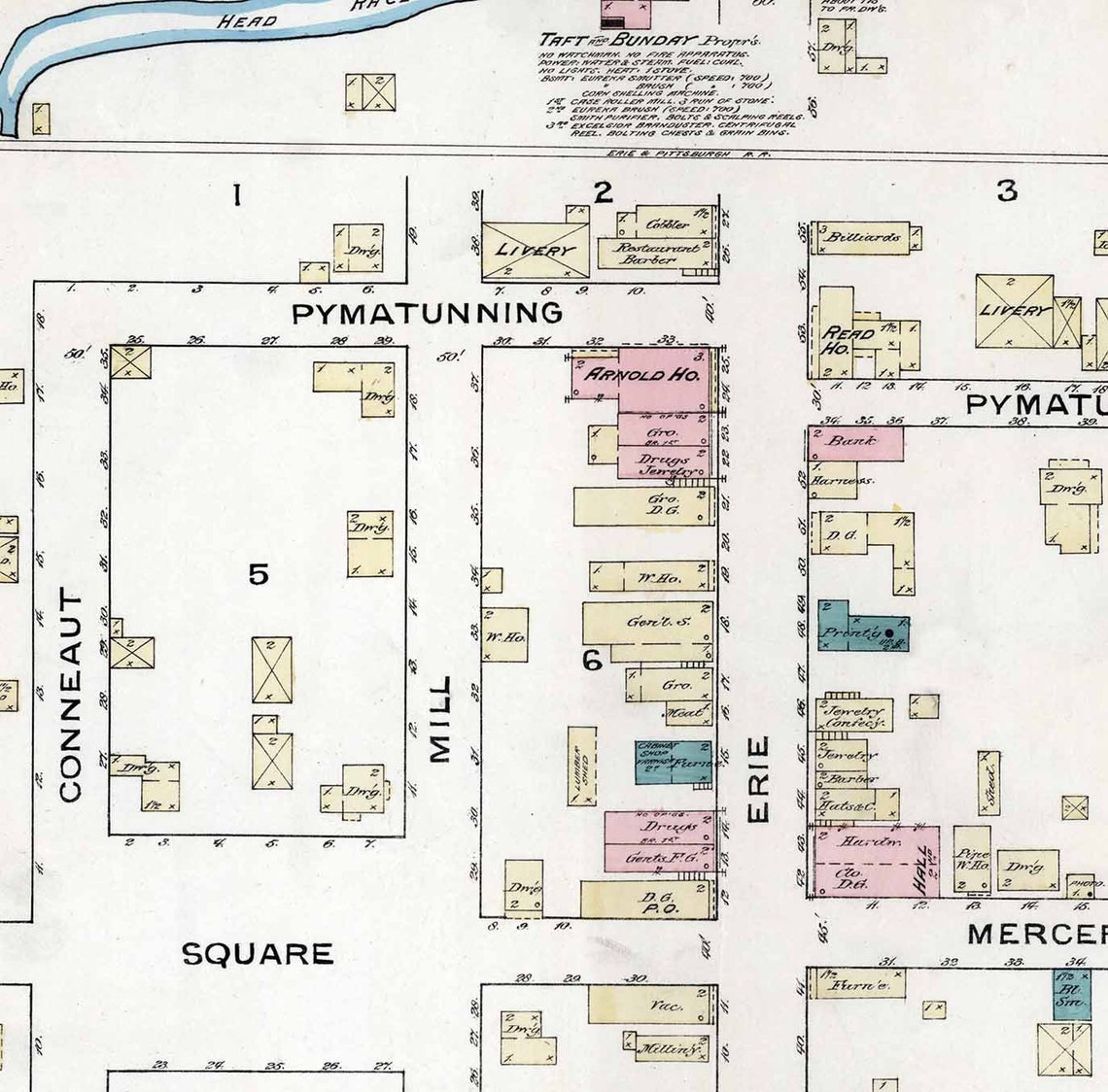 1886 Town Map of Linesville Crawford County Pennsylvania Etsy