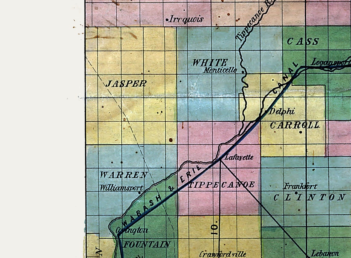 1850 Map of Indiana Railroads - Etsy Canada