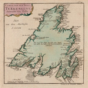 Kaart van Newfoundland uit 1785
