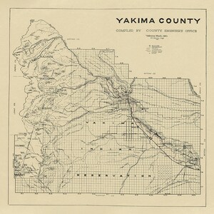 1921-Karte von Yakima County, Washington