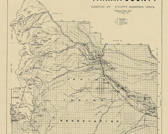 Map of Yakima Wa | Etsy