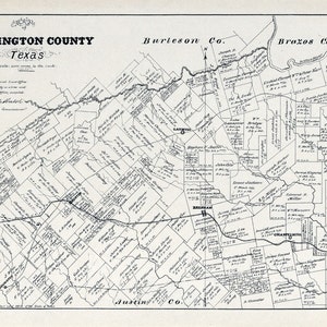 1879-Karte von Washington County, Texas