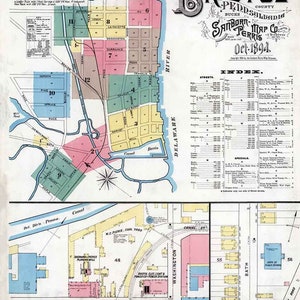 Sanborn 1894 Plan de Bristol, comté de Bucks, Pennsylvanie