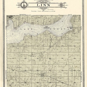 1907 Carte du canton de Linn, comté de Walworth, Wisconsin
