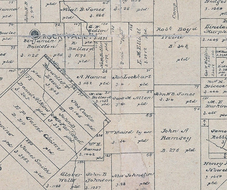 1880 Map of Rockwall County Texas Etsy