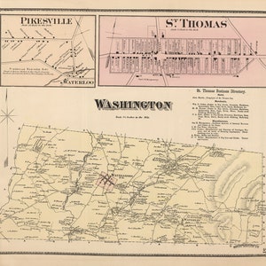 1868-Karte der Washington Township Franklin County Pennsylvania