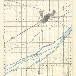 1895 Topo Map of Grand Island Nebraska Alda Abbott