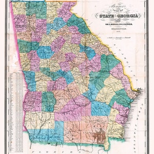 1851 Karte von Georgien