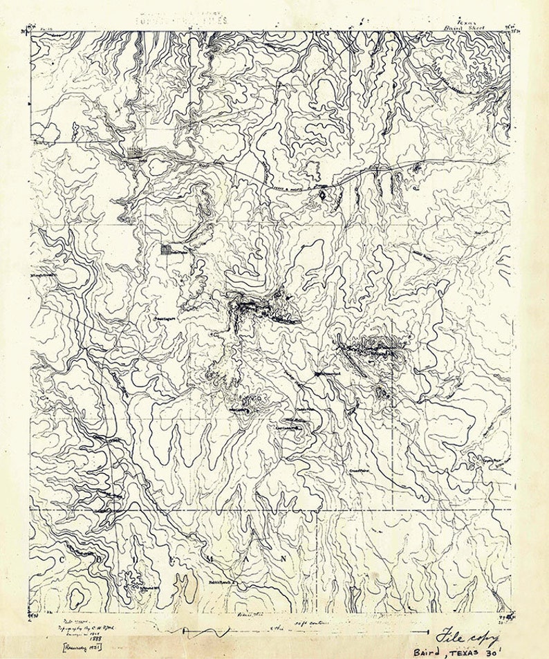 1931 Topo Map of Baird Texas Callahan County Etsy