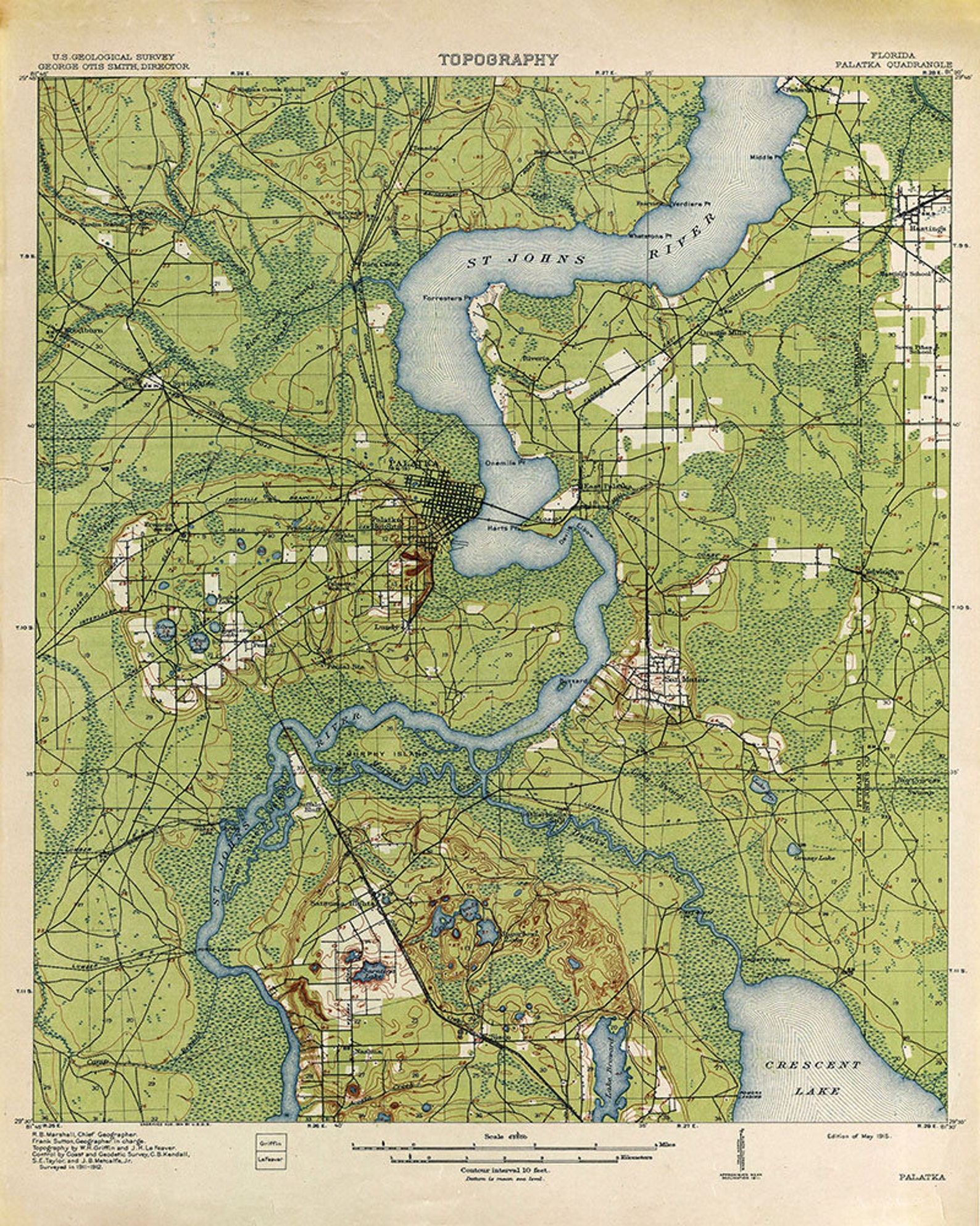 1915 Topo Map of Palatka Florida Quadrangle Etsy