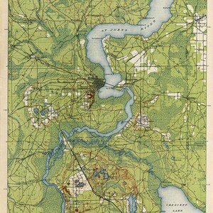 Topokaart uit 1915 van Palatka Florida Quadrangle