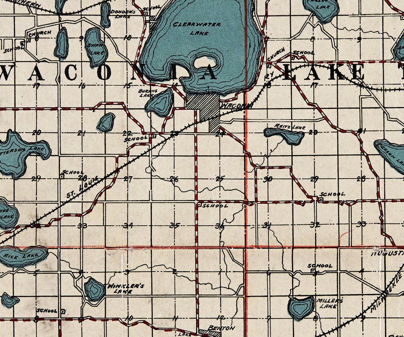 1913 Map of Carver County Minnesota Etsy