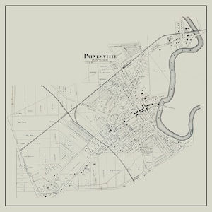 Plan de la ville de Painesville Lake, Ohio, 1857