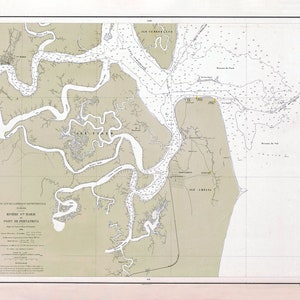 1868 Map of Amelia Island Fernandina Beach Florida