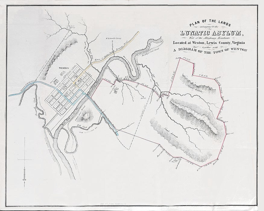 Lewis County Wv Map 1863 Map Plan Of Weston Lunatic Asylum Lewis County West | Etsy Uk