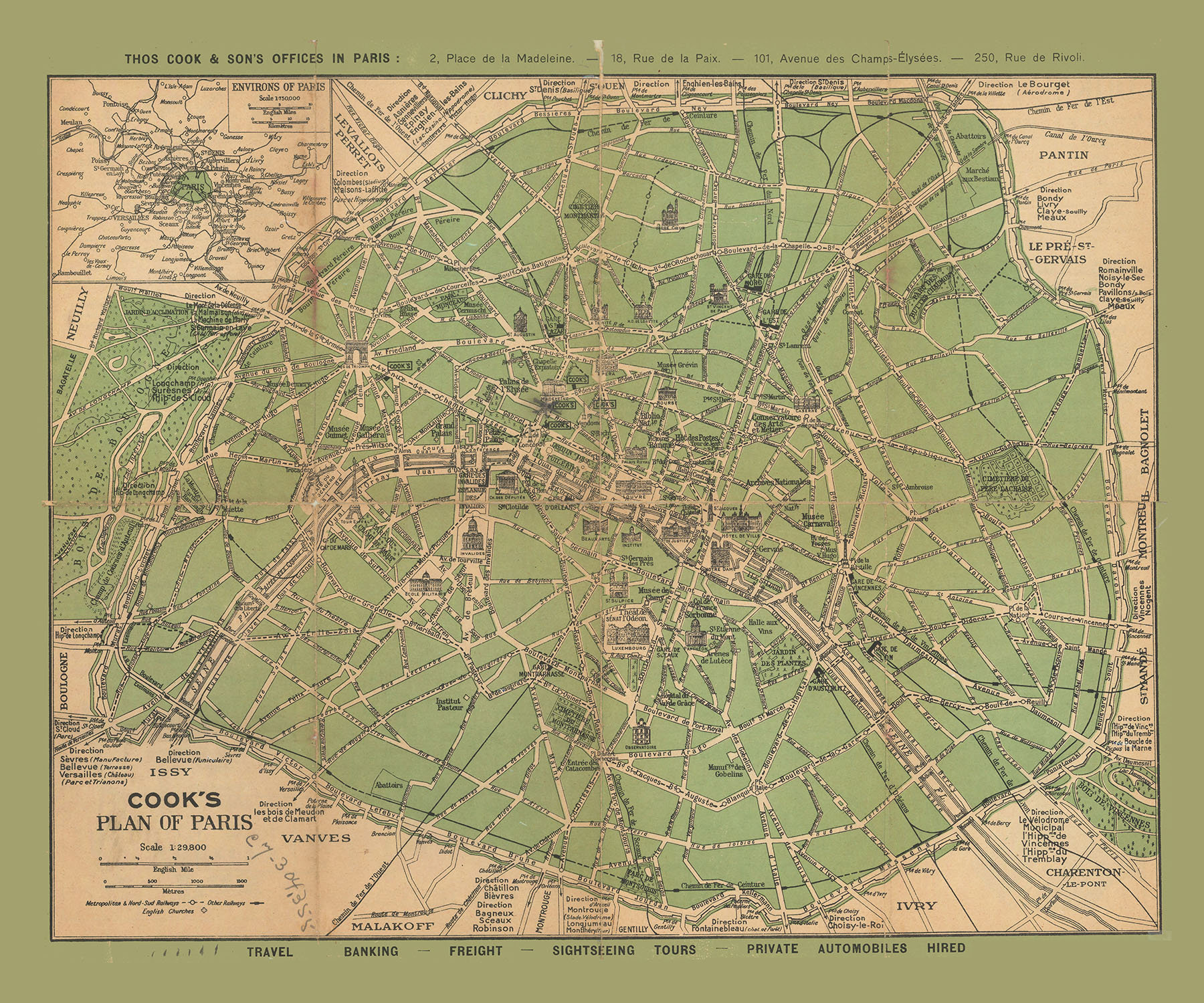 1920 Map of Paris France - Etsy