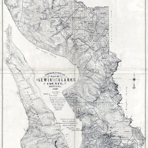 1890 Map of Lewis and Clarke County Montana