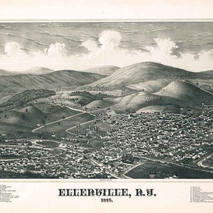 1887 Panorama-Karte von Ellenville New York