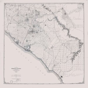 1914 Carte du comté d'Orange en Californie