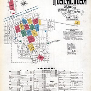 1905 Stadtplan von Tuscaloosa, Alabama