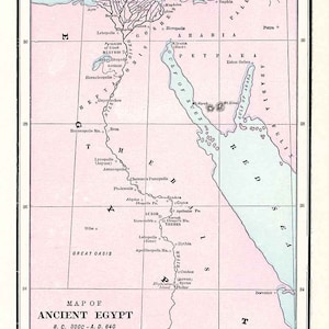 1900 Map of Ancient Egypt Arabia Palestine Jerusalem Nile River