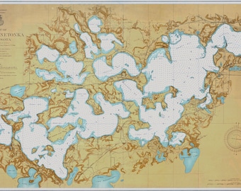 1906 Nautical Map of Lake Minnetonka Minnesota