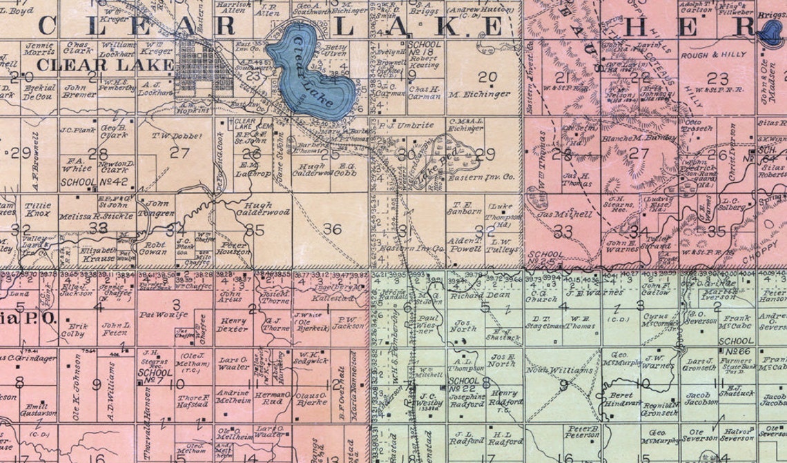 1899 Map of Deuel County South Dakota Clear Lake Etsy