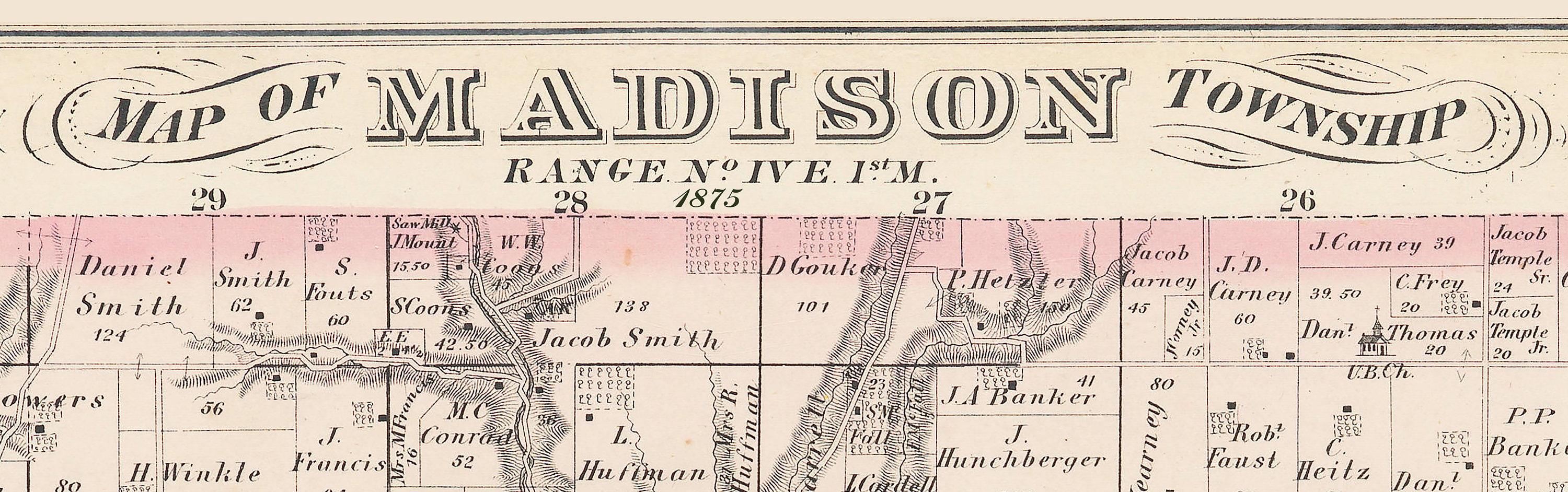1875 Map of Madison Township Butler County Ohio - Etsy