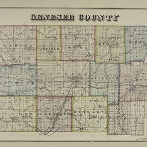 1876 Map of Genesee County New York