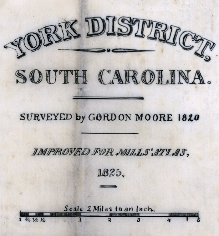 1825 Map of York County South Carolina Landowner Names Etsy