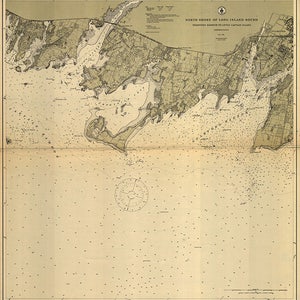 1914 Nautical Map of Stamford Harbor CT