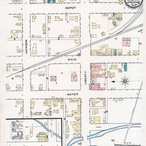 1886 Plan de la ville de Jamestown Mercer County, Pennsylvanie