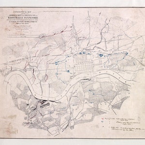 1864-Karte von Knoxville Tennessee Region