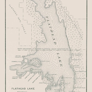 1915 Map of Flathead Lake Montana