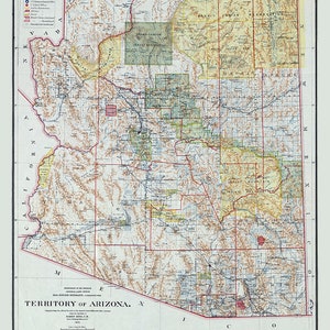 1901 Map of Arizona Territory